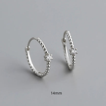 1 Pair Sterling Silver Rhinestones Solid Color Earrings