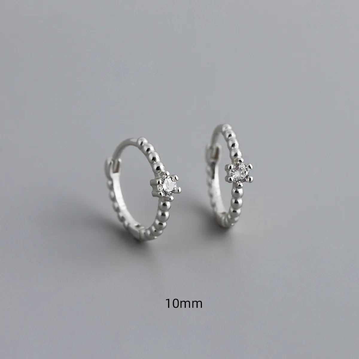 1 Pair Sterling Silver Rhinestones Solid Color Earrings