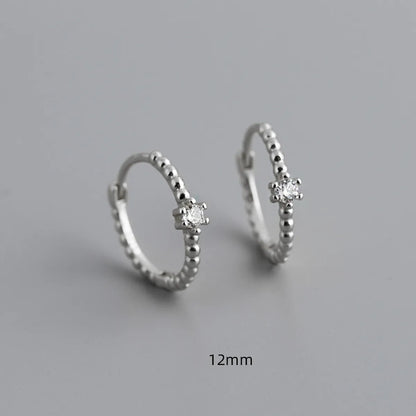 1 Pair Sterling Silver Rhinestones Solid Color Earrings