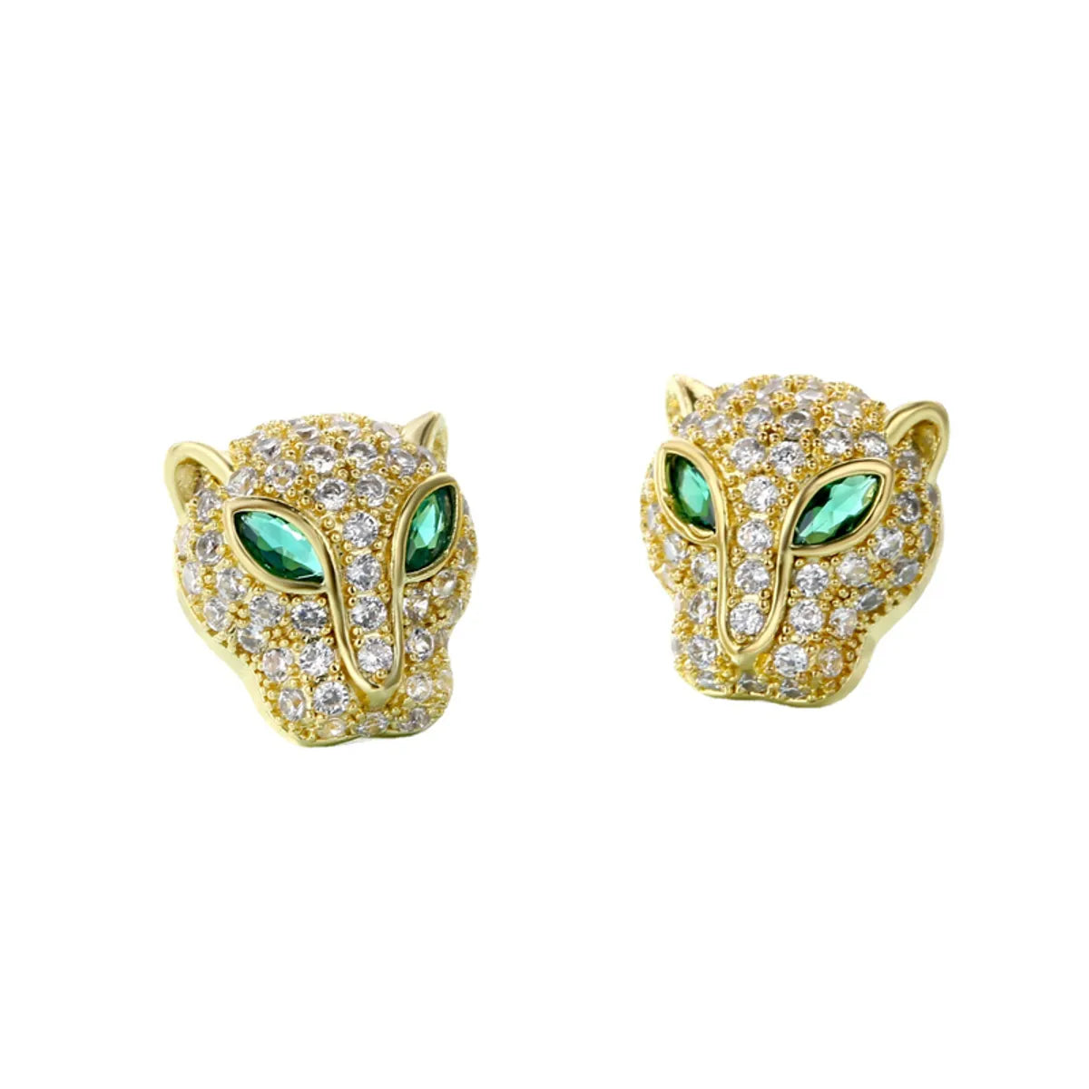 1 Pair Streetwear Animal Plating Inlay Copper Zircon Ear Studs