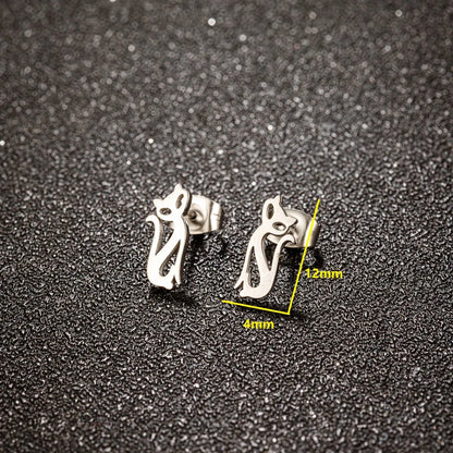 1 Pair Streetwear Animal Plating 304 Stainless Steel 18K Gold Plated Ear Studs