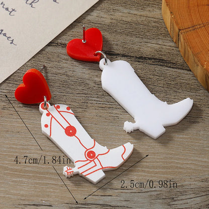 1 Pair Streetwear Boots Painted Arylic Drop Earrings