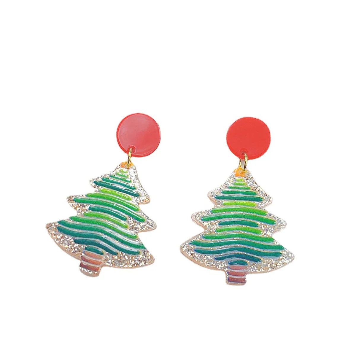 1 Pair Streetwear Christmas Tree Stoving Varnish Arylic Drop Earrings