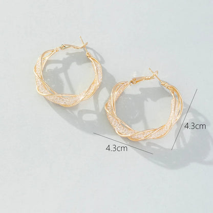 1 Pair Streetwear Circle Alloy Hoop Earrings