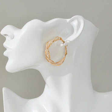 1 Pair Streetwear Circle Alloy Hoop Earrings