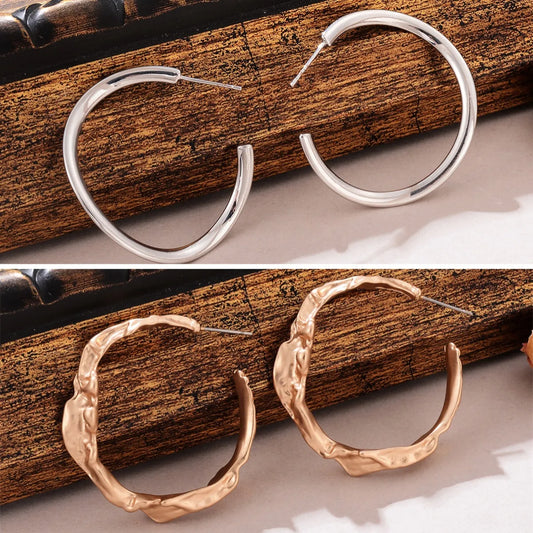 1 Pair Streetwear Circle Plating Alloy Ear Studs