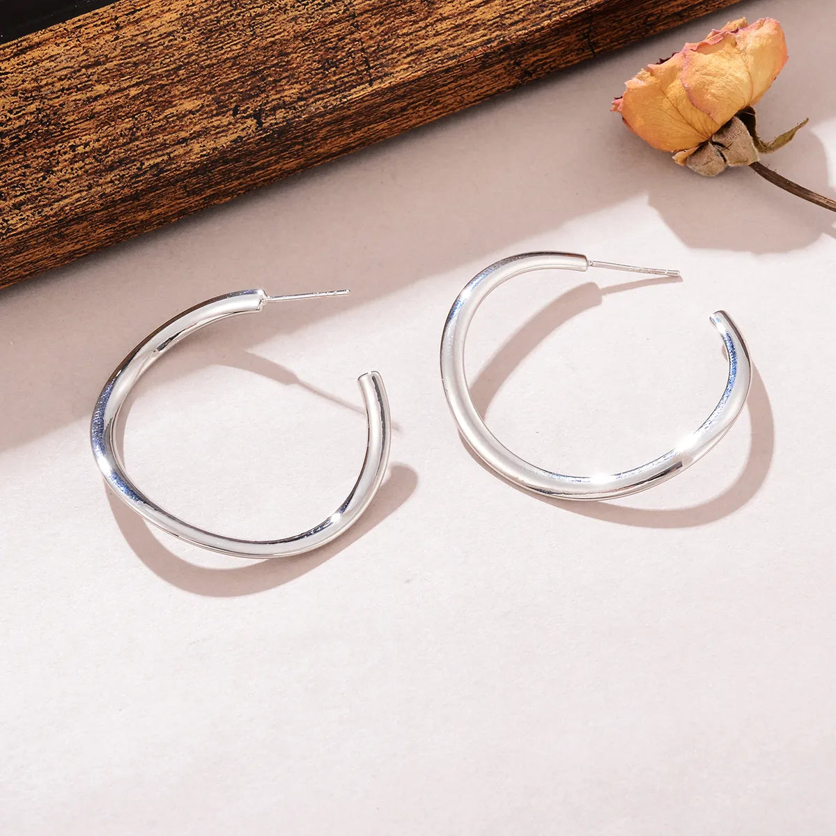 1 Pair Streetwear Circle Plating Alloy Ear Studs