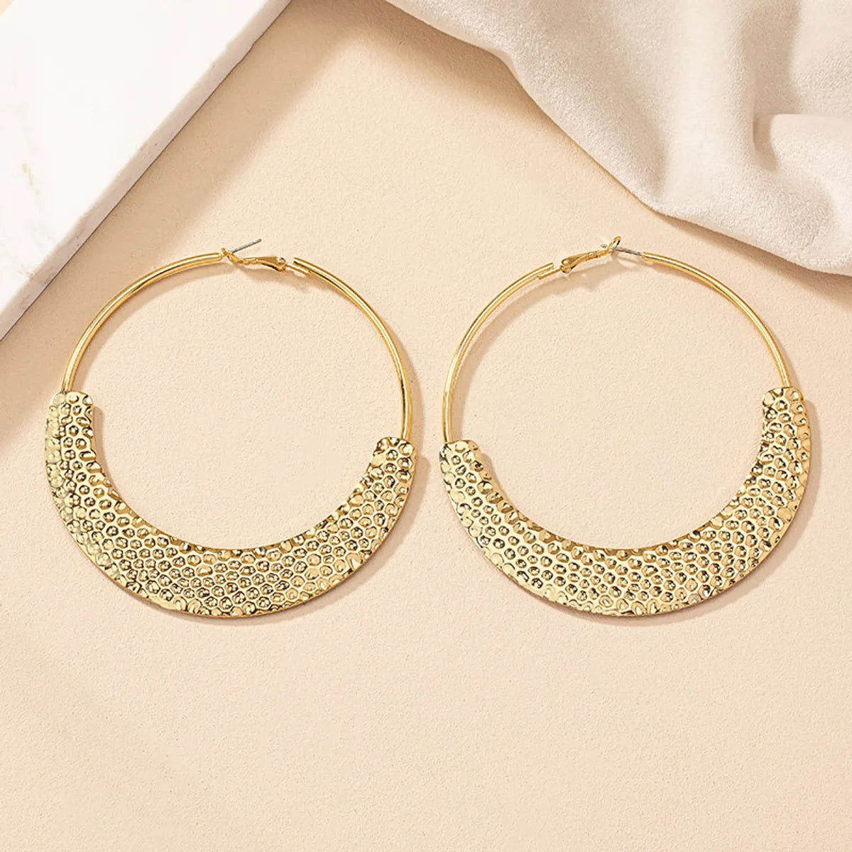 1 Pair Streetwear Circle Plating Iron Hoop Earrings