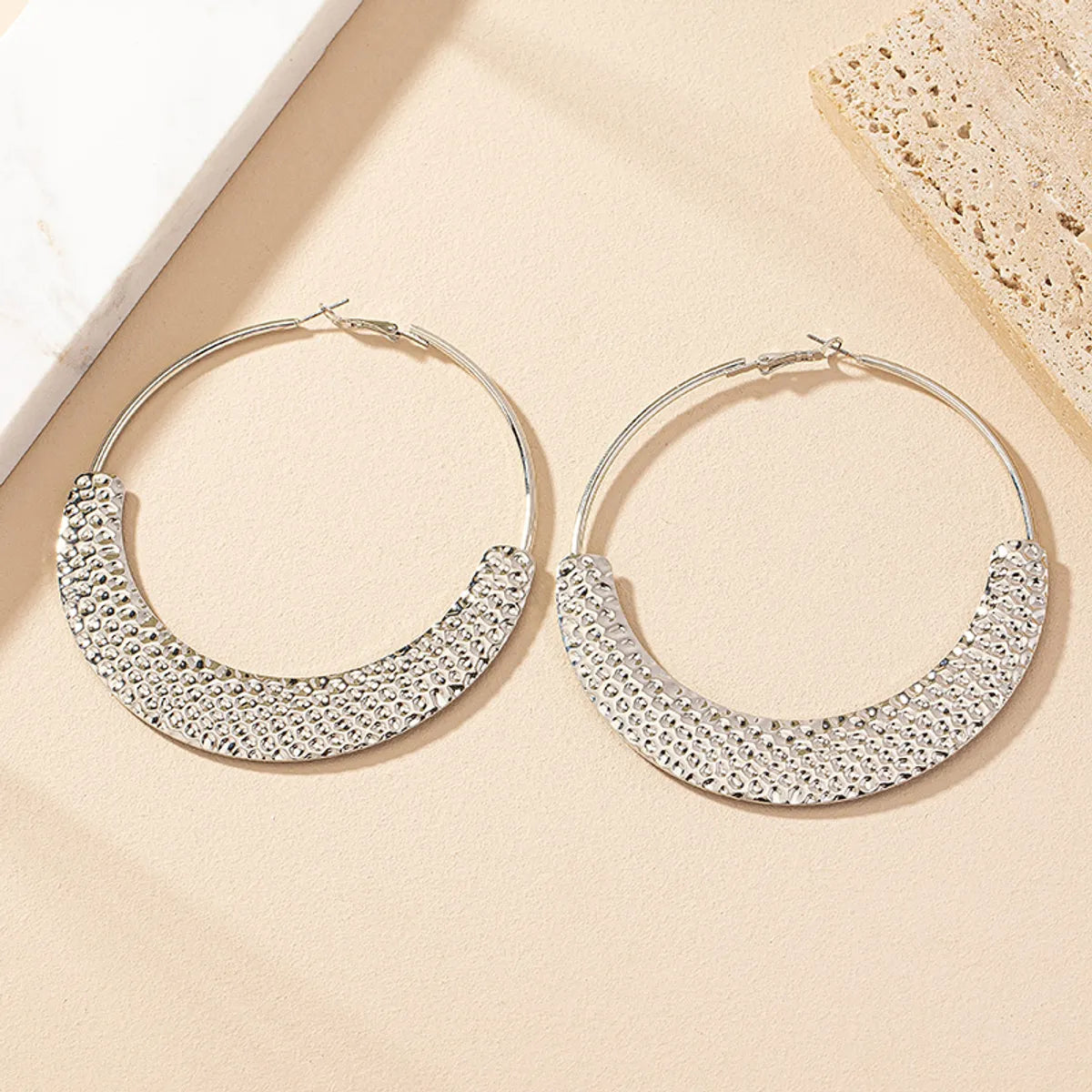 1 Pair Streetwear Circle Plating Iron Hoop Earrings