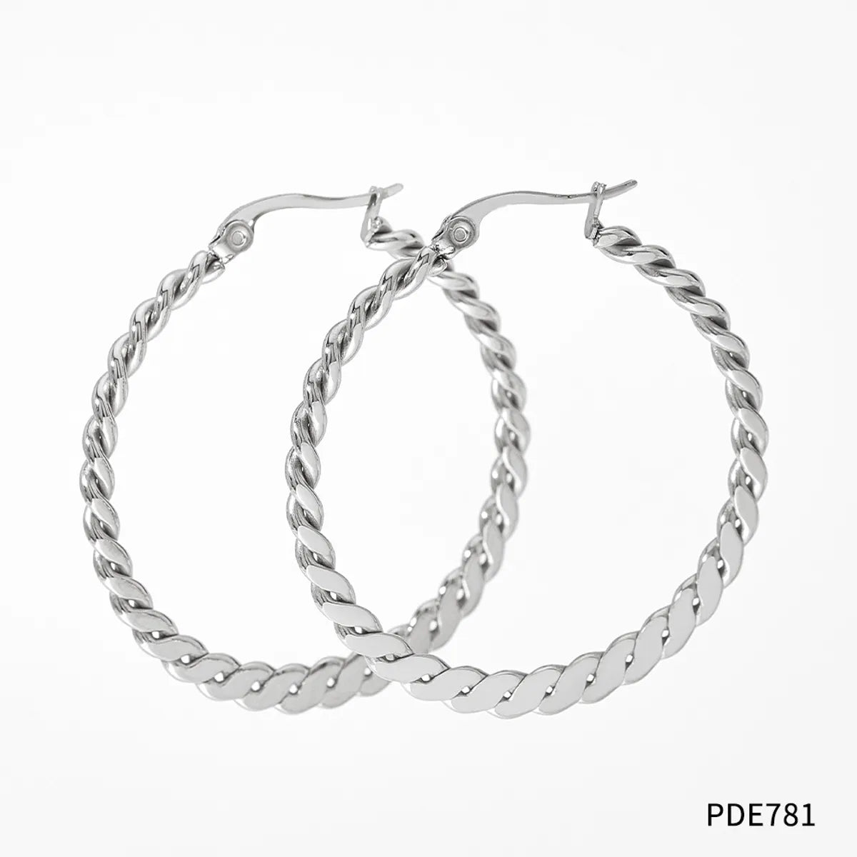 1 Pair Streetwear Circle Stainless Steel Plating Hoop Earrings