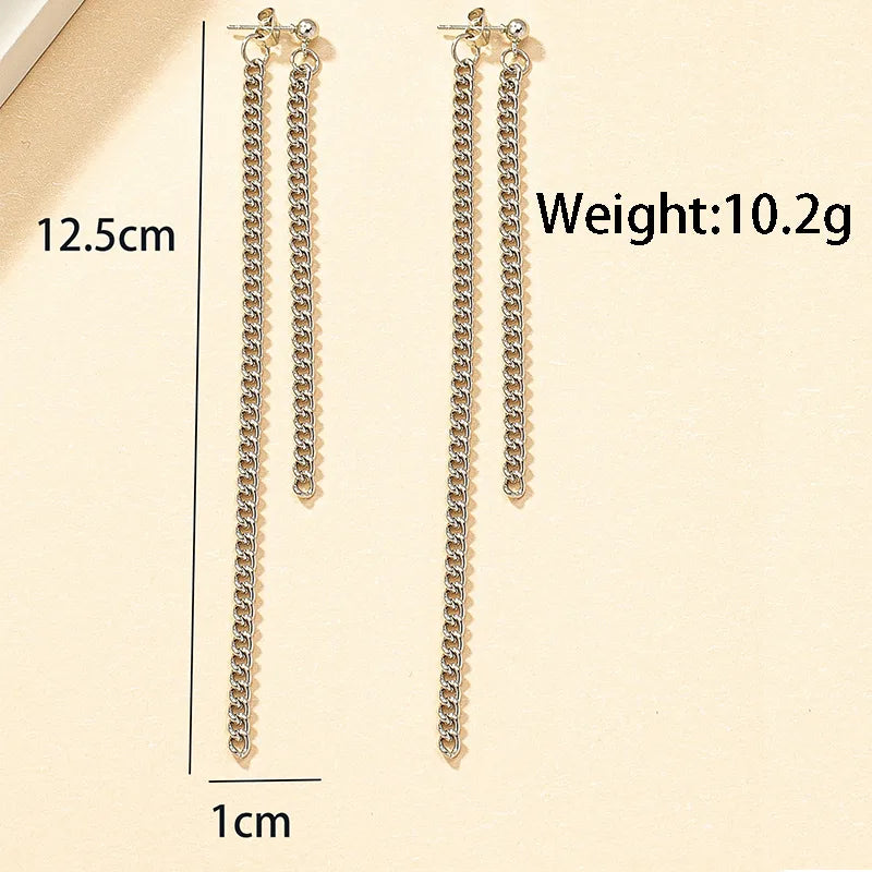 1 Pair Streetwear Cool Style Geometric Alloy White Gold Plated Drop Earrings