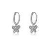 1 Pair Streetwear Devil'S Eye Heart Shape Butterfly Plating Inlay Copper Zircon Drop Earrings