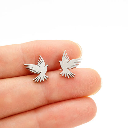 1 Pair Streetwear Eagle Plating 304 Stainless Steel 18K Gold Plated Ear Studs