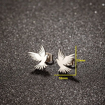 1 Pair Streetwear Eagle Plating 304 Stainless Steel 18K Gold Plated Ear Studs