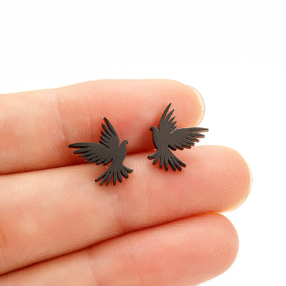 1 Pair Streetwear Eagle Plating 304 Stainless Steel 18K Gold Plated Ear Studs