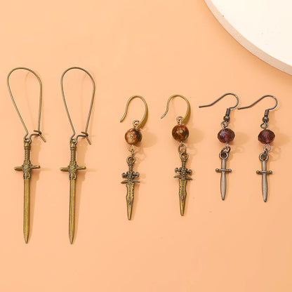 1 Pair Streetwear Geometric Cross Plating Alloy Drop Earrings