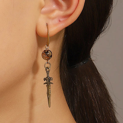 1 Pair Streetwear Geometric Cross Plating Alloy Drop Earrings