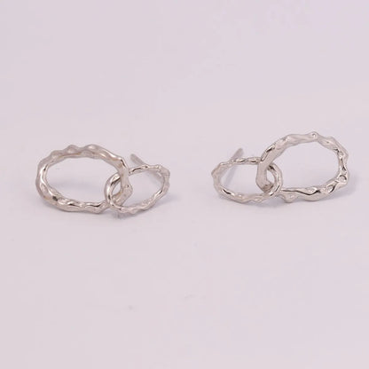 1 Pair Streetwear Geometric Plating Sterling Silver Earrings