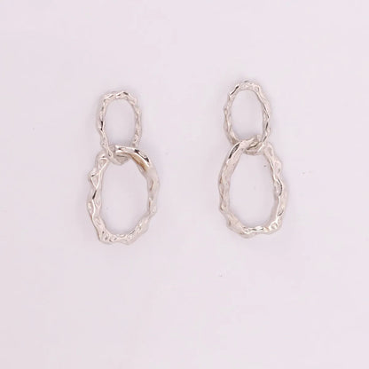 1 Pair Streetwear Geometric Plating Sterling Silver Earrings