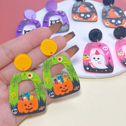 1 Pair Streetwear Halloween Pattern Arylic Drop Earrings