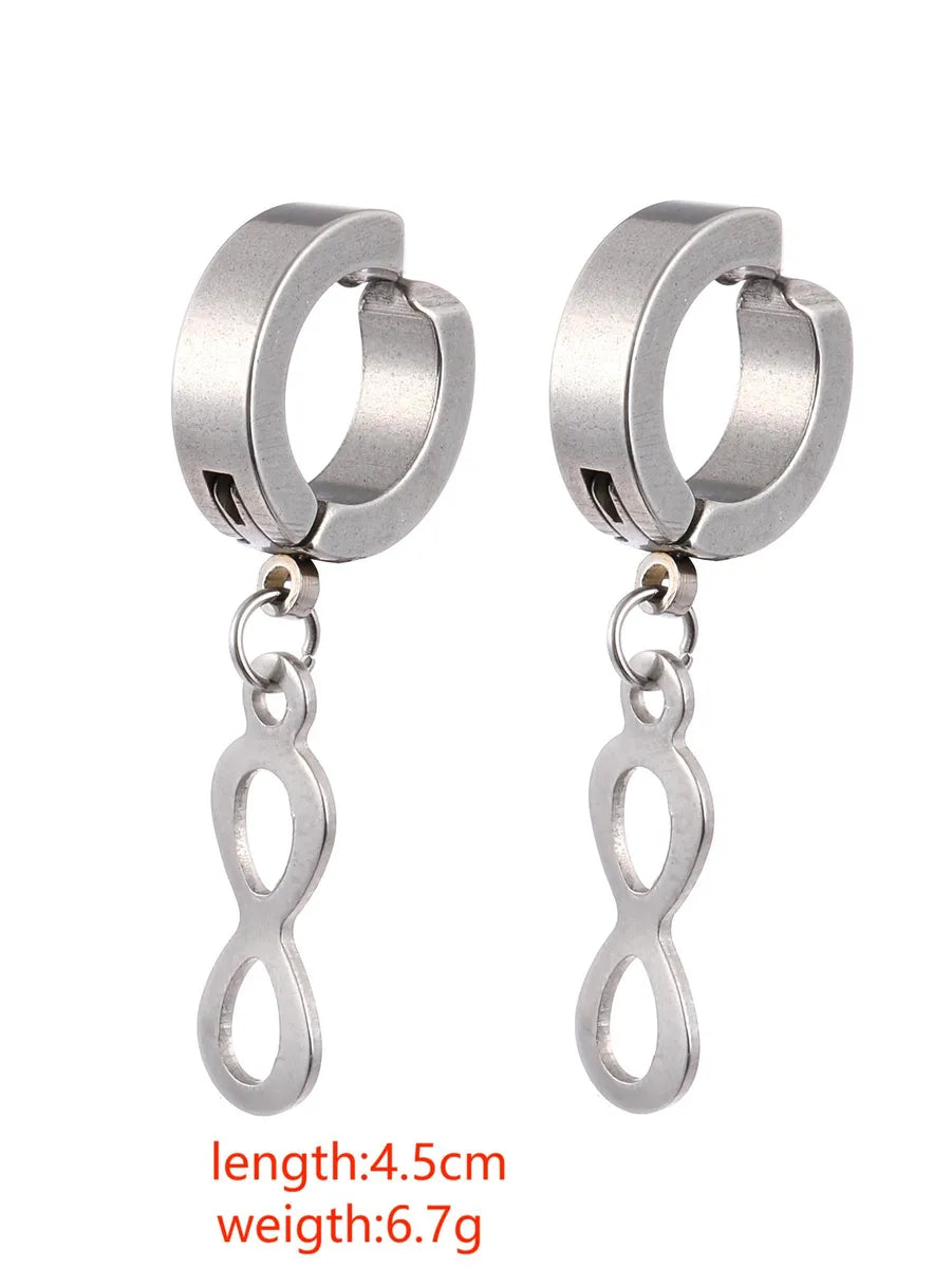 1 Pair Streetwear Infinity Alloy Drop Earrings