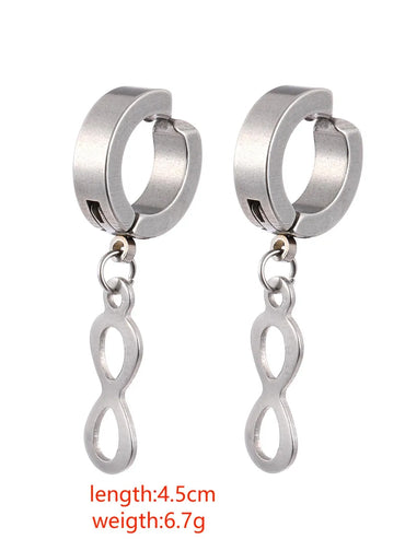 1 Pair Streetwear Infinity Alloy Drop Earrings