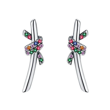 1 Pair Streetwear Irregular Plating Inlay Sterling Silver Zircon Ear Studs