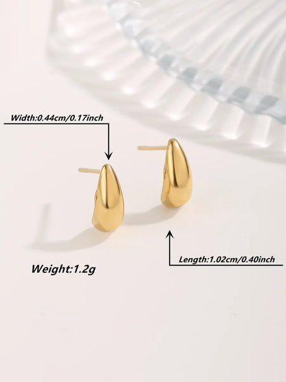 1 Pair Streetwear Irregular Square Water Droplets Plating 304 Stainless Steel 18K Gold Plated Ear Studs