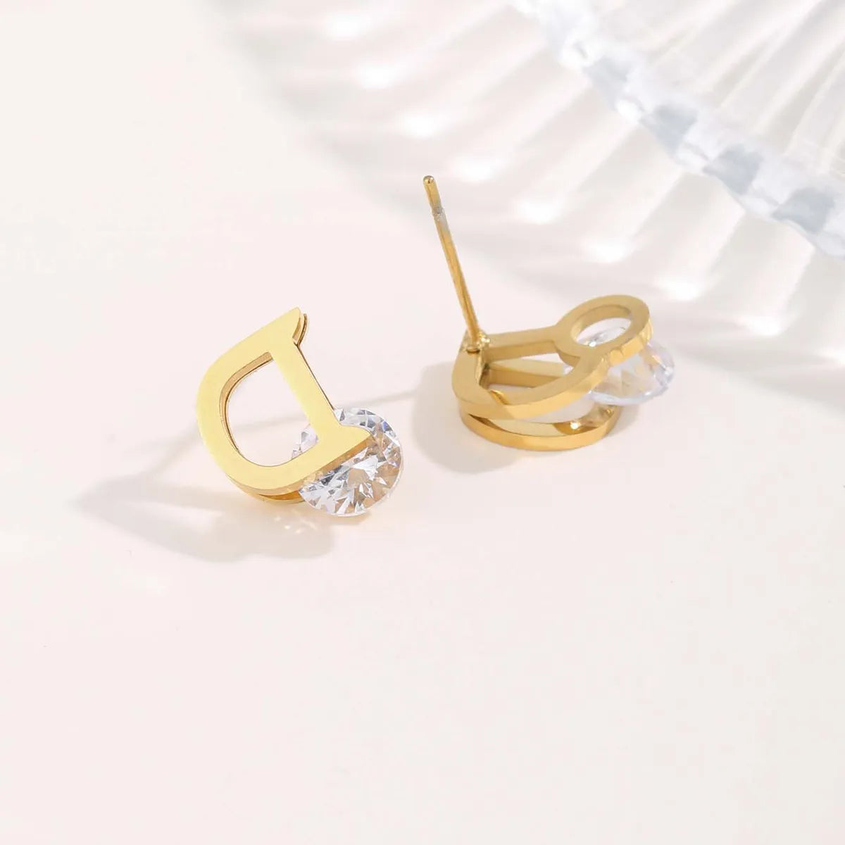 1 Pair Streetwear Irregular Square Water Droplets Plating 304 Stainless Steel 18K Gold Plated Ear Studs