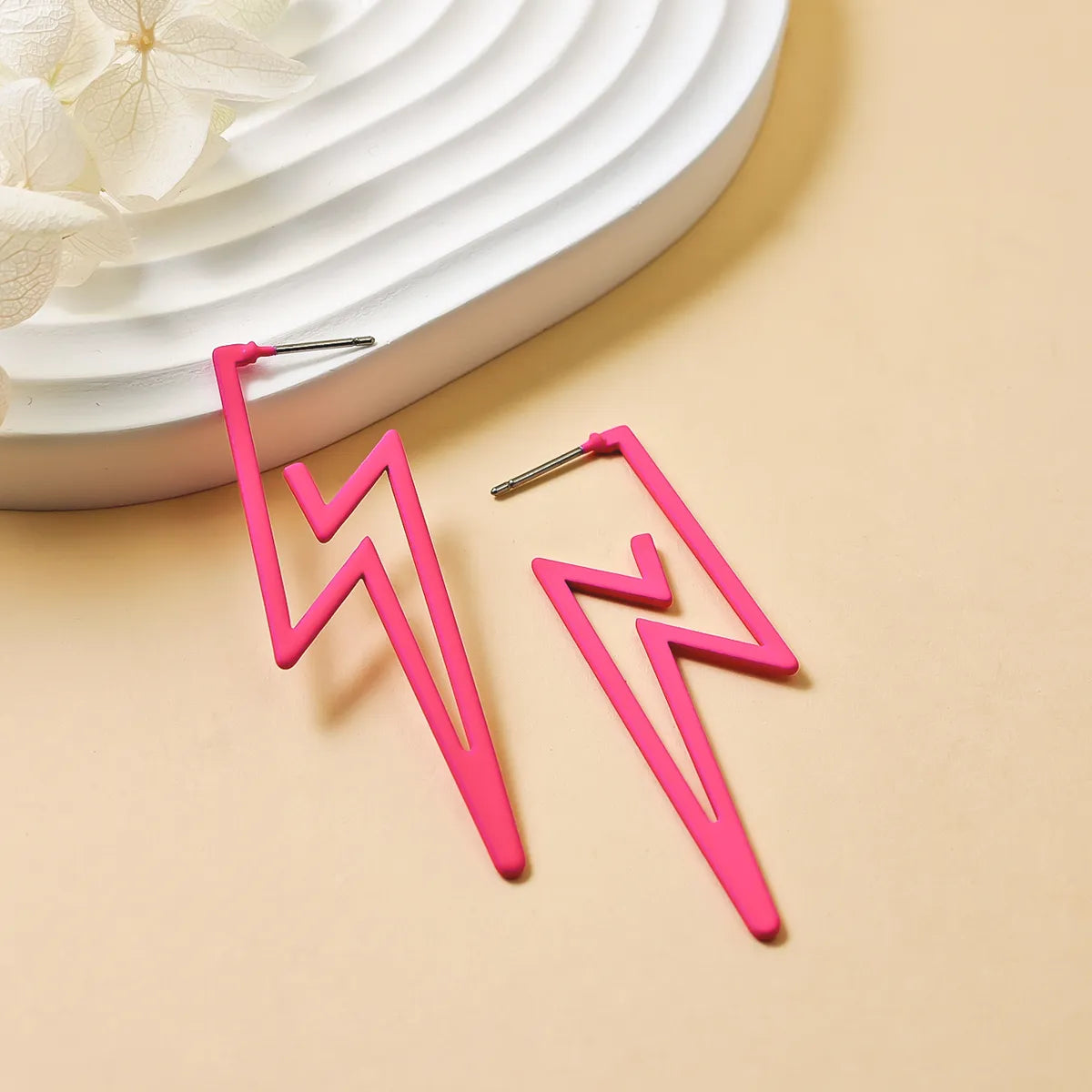 1 Pair Streetwear Lightning Alloy Ear Studs