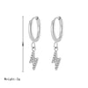 1 Pair Streetwear Lightning Plating Inlay Stainless Steel Zircon White Gold Plated Gold Plated Drop Earrings