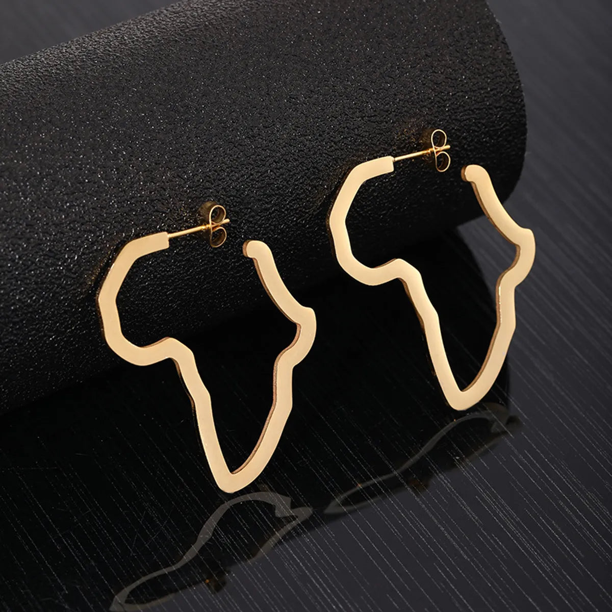 1 Pair Streetwear Map Stainless Steel Earrings