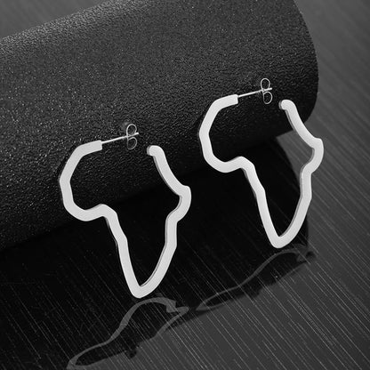 1 Pair Streetwear Map Stainless Steel Earrings