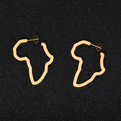 1 Pair Streetwear Map Stainless Steel Earrings