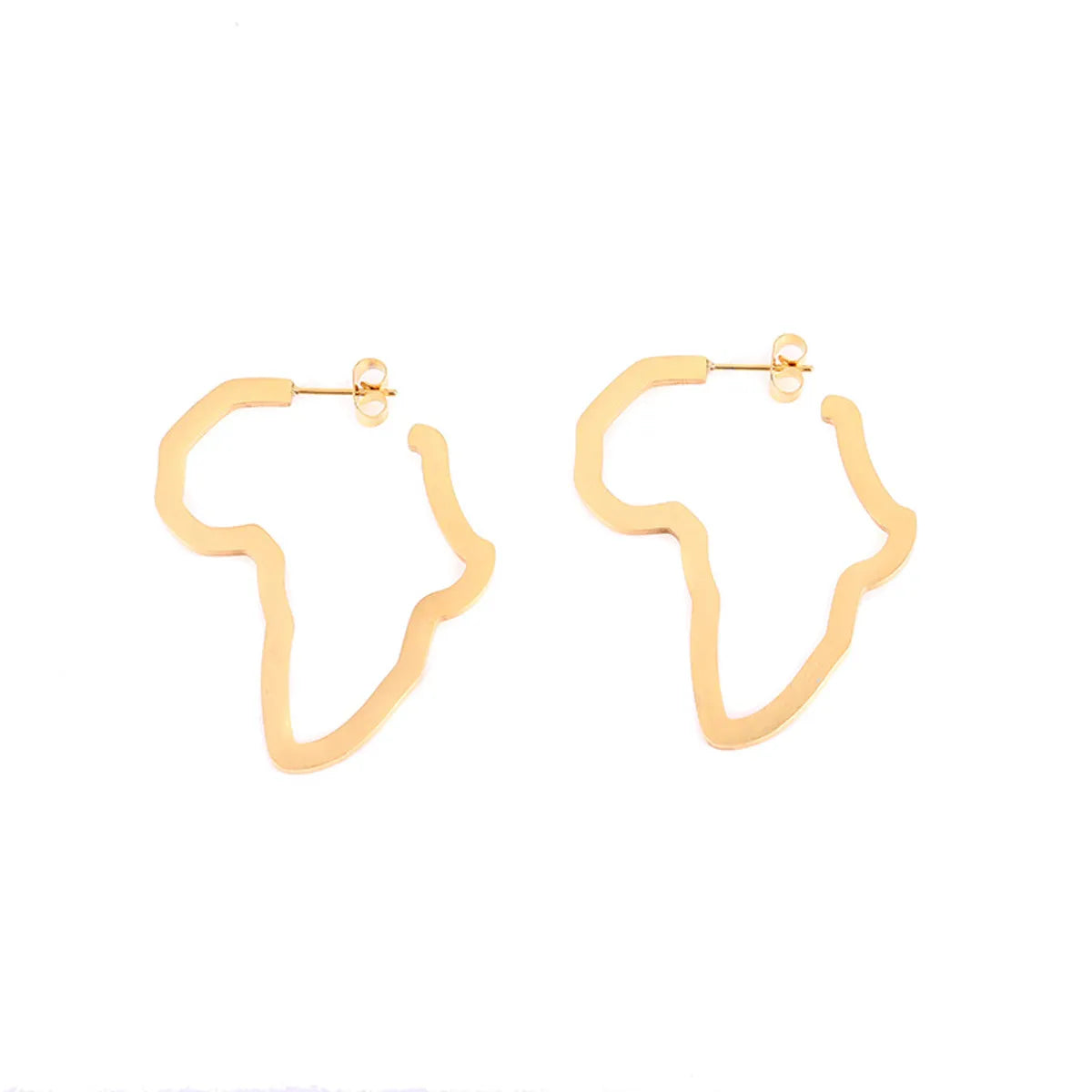 1 Pair Streetwear Map Stainless Steel Earrings