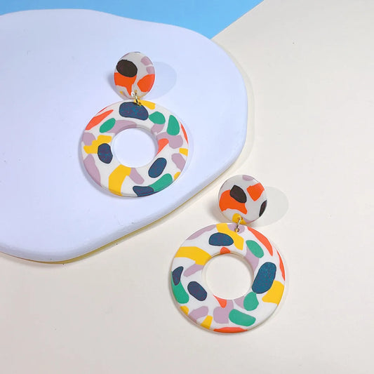 1 Pair Streetwear Polka Dots Soft Clay Drop Earrings