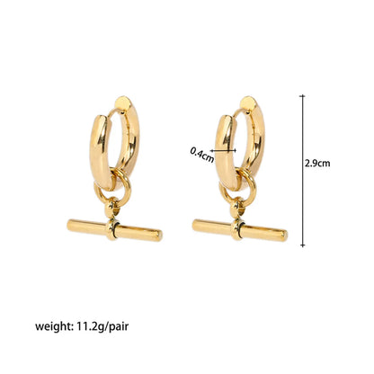 1 Pair Streetwear Solid Color Plating Stainless Steel 18k Gold Plated Earrings