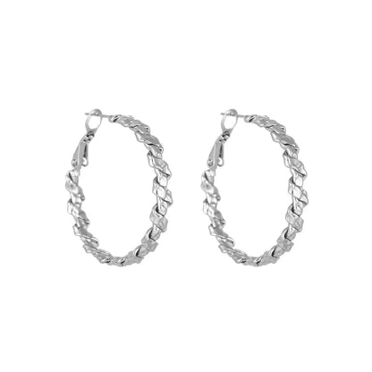 1 Pair Streetwear Solid Color Plating Stainless Steel Hoop Earrings