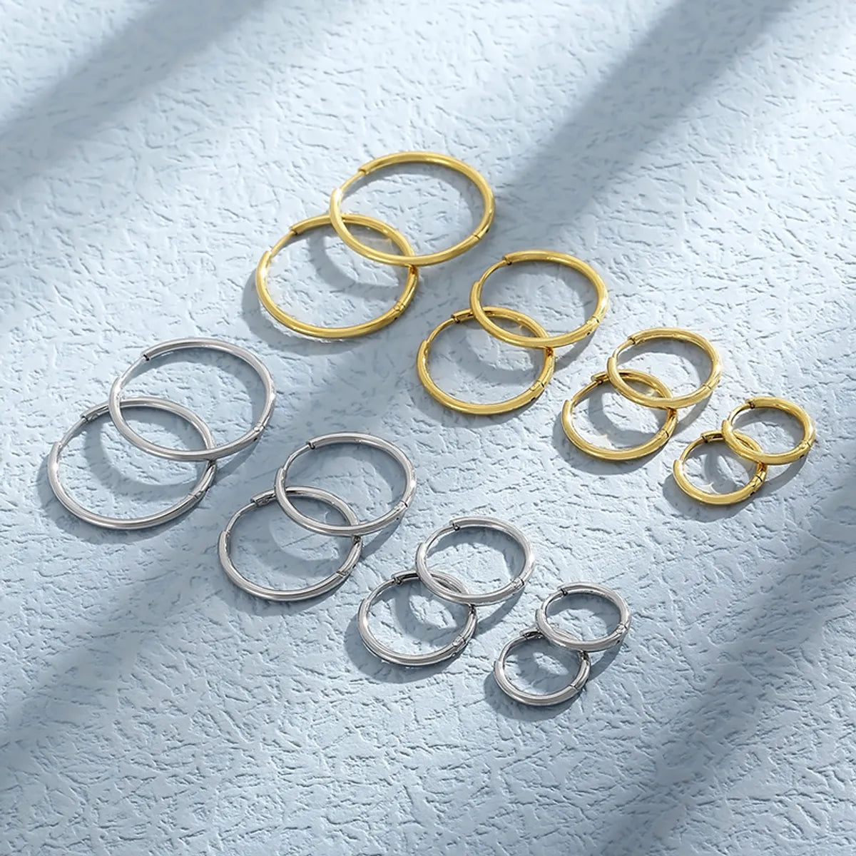 1 Pair Streetwear Solid Color Stainless Steel Hoop Earrings