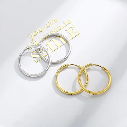 1 Pair Streetwear Solid Color Stainless Steel Hoop Earrings