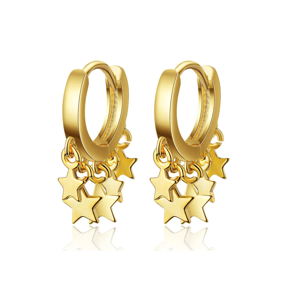 1 Pair Streetwear Star Copper Plating Drop Earrings