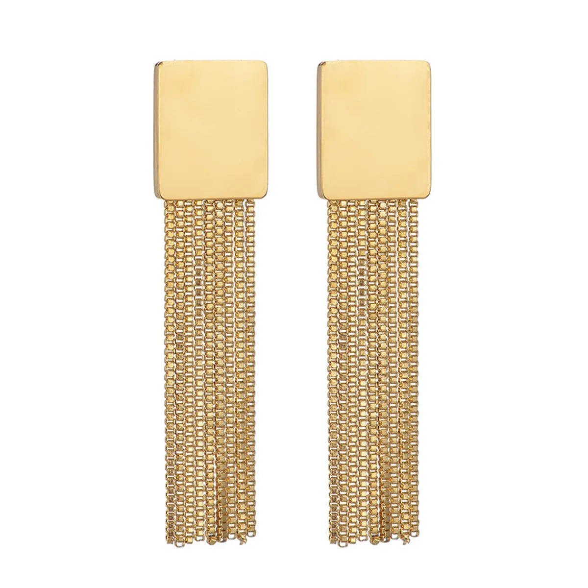 1 Pair Streetwear Tassel Plating Metal Stainless Steel 18k Gold Plated Drop Earrings