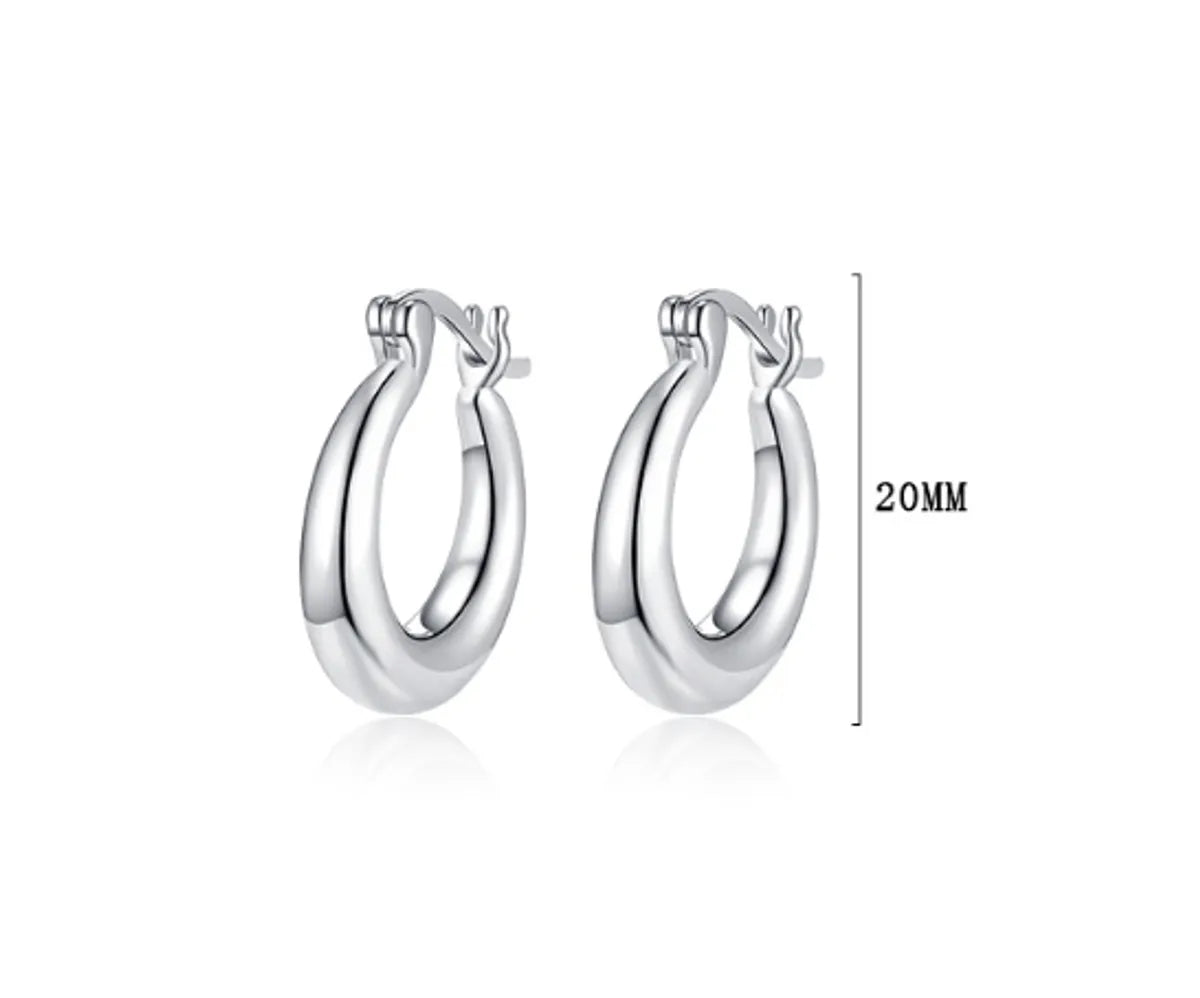 1 Pair Streetwear U Shape Plating Copper White Gold Plated Earrings