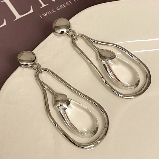 1 Pair Streetwear Water Droplets Irregular Alloy Drop Earrings