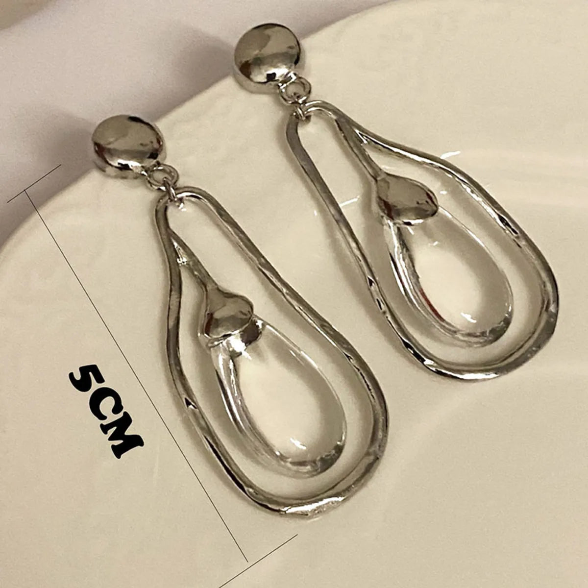 1 Pair Streetwear Water Droplets Irregular Alloy Drop Earrings