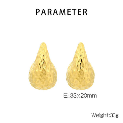 1 Pair Streetwear Water Droplets Irregular Plating Stainless Steel 18K Gold Plated Ear Studs