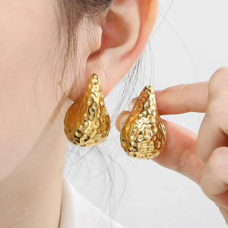 1 Pair Streetwear Water Droplets Irregular Plating Stainless Steel 18K Gold Plated Ear Studs