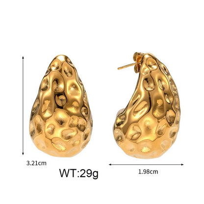 1 Pair Streetwear Water Droplets Irregular Plating Stainless Steel 18K Gold Plated Ear Studs