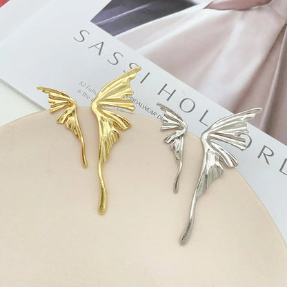 1 Pair Streetwear Wings Metal Alloy Ear Studs