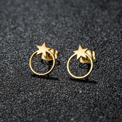 1 Pair Artistic Sweet Animal Polishing Plating Irregular 201 Stainless Steel 18K Gold Plated Ear Studs